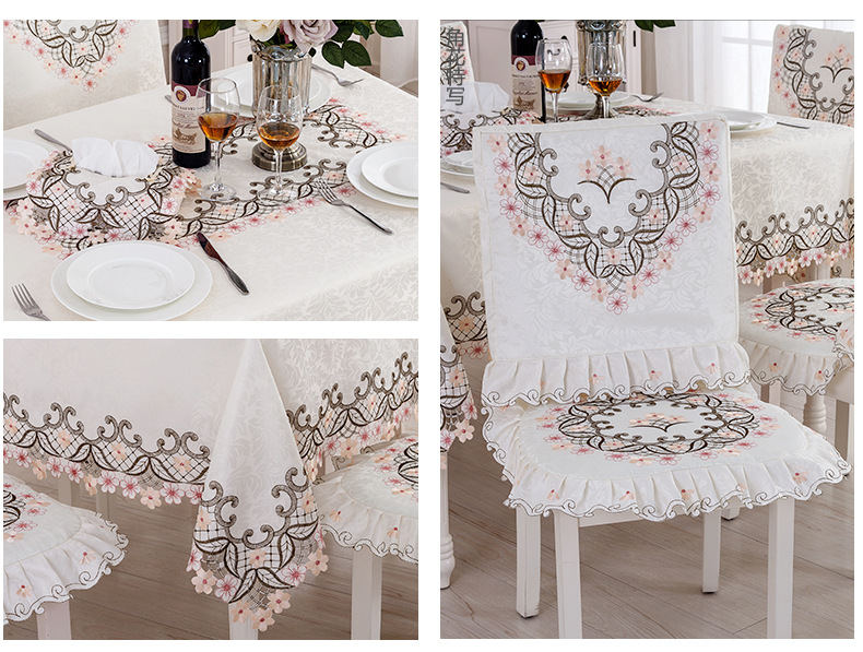 European style polyester coffee table tablecloth, dining table cloth, chair cushion, chair cover, table cloth, dustproof_voghion.com