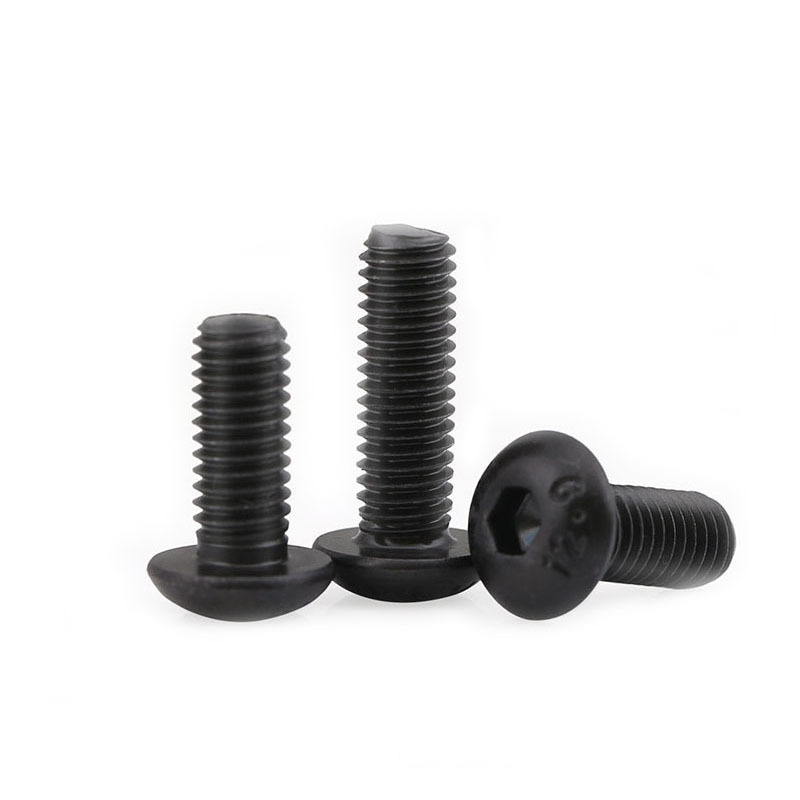 【现货供应】12.9级合金钢发黑圆杯螺栓 ISO7380 半圆头内六角