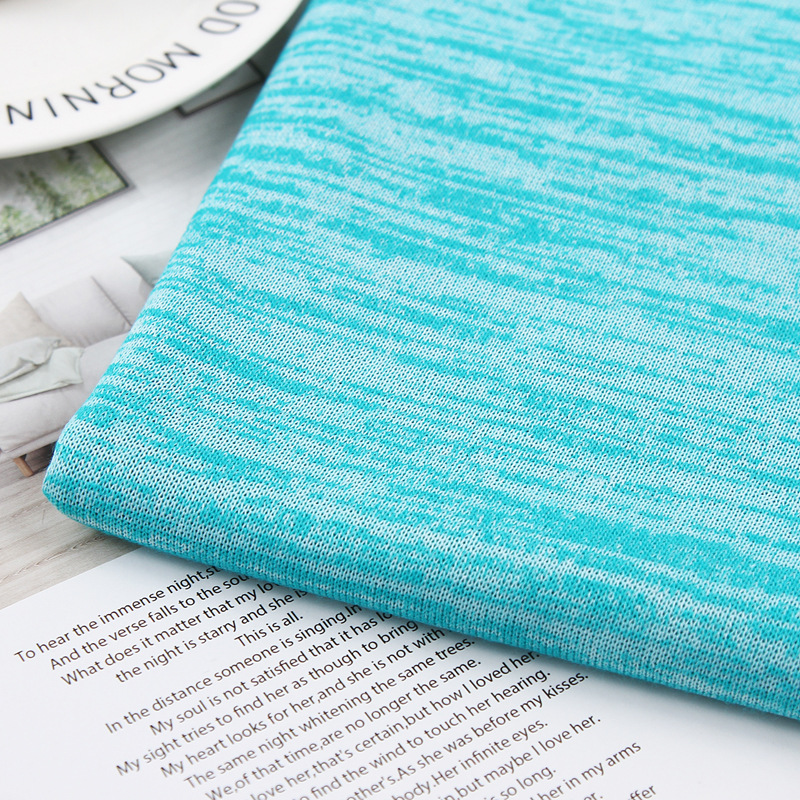 新款 涤粘弹力段彩粗针布 时装上衣裤装休闲服装面料 针织面料