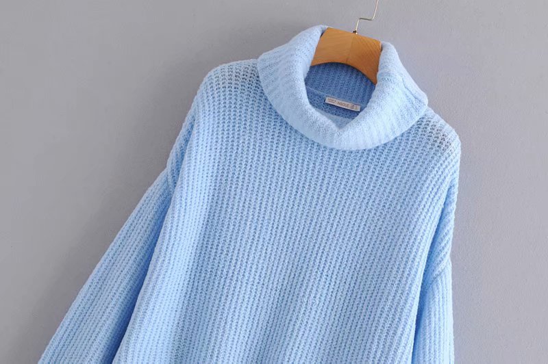 Turtleneck Loose Solid Color Sweater NSAM29902