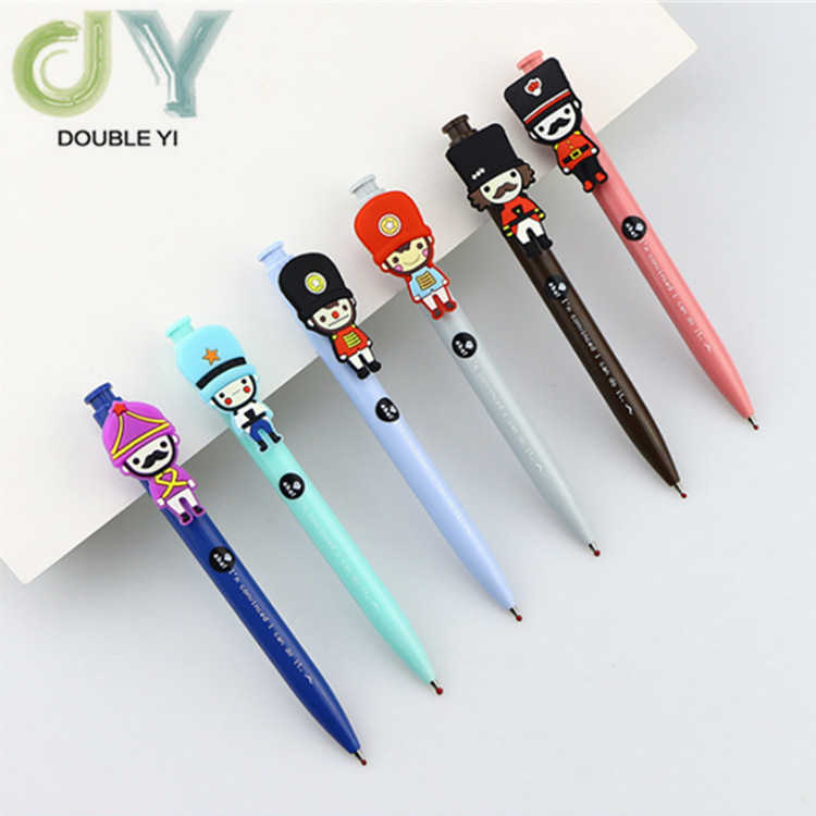 六款可爱大兵士兵按动中性笔 0.5mm 中性笔圆珠笔定制logo