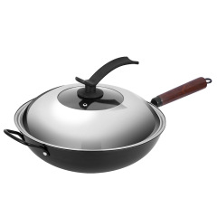 Wholesale Genuine Stainless Steel Non-Coated Fry Pan Old Style Iron Pot Suitable for Induction Cooker Gas Stove Non-Stick Cooking Pan