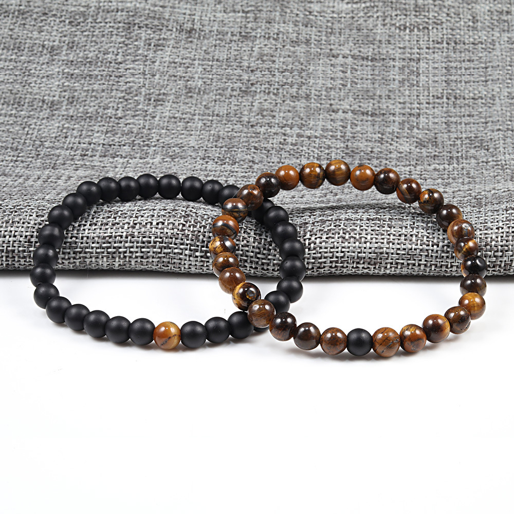 Kreatives passendes Perlenarmband blau türkis Paararmband elastisches Seilarmband Perlen verstreute Perlen Armband Armband_voghion.com