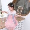 Children's clothing On behalf of 2019 summer girl Improvement Ruskirt Flower Embroidery Hanfu Short sleeved Chiffon Costume