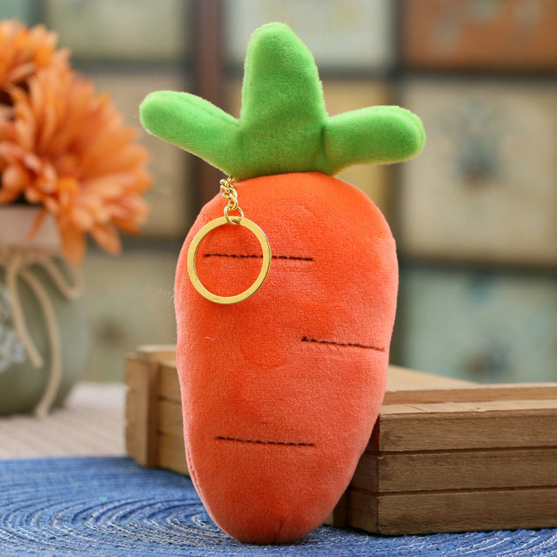 down cotton Material 1 Piece Cute Fruit Down Cotton Keychain