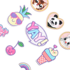 Computer embroidery patch colorful desserts fruits series cute embroidery fabric sticker for clothing decoration patch sticker