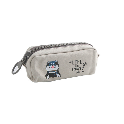 Creative cartoon cute dog big zipper girl heart large capacity pencil bag stationery bag pencil bag