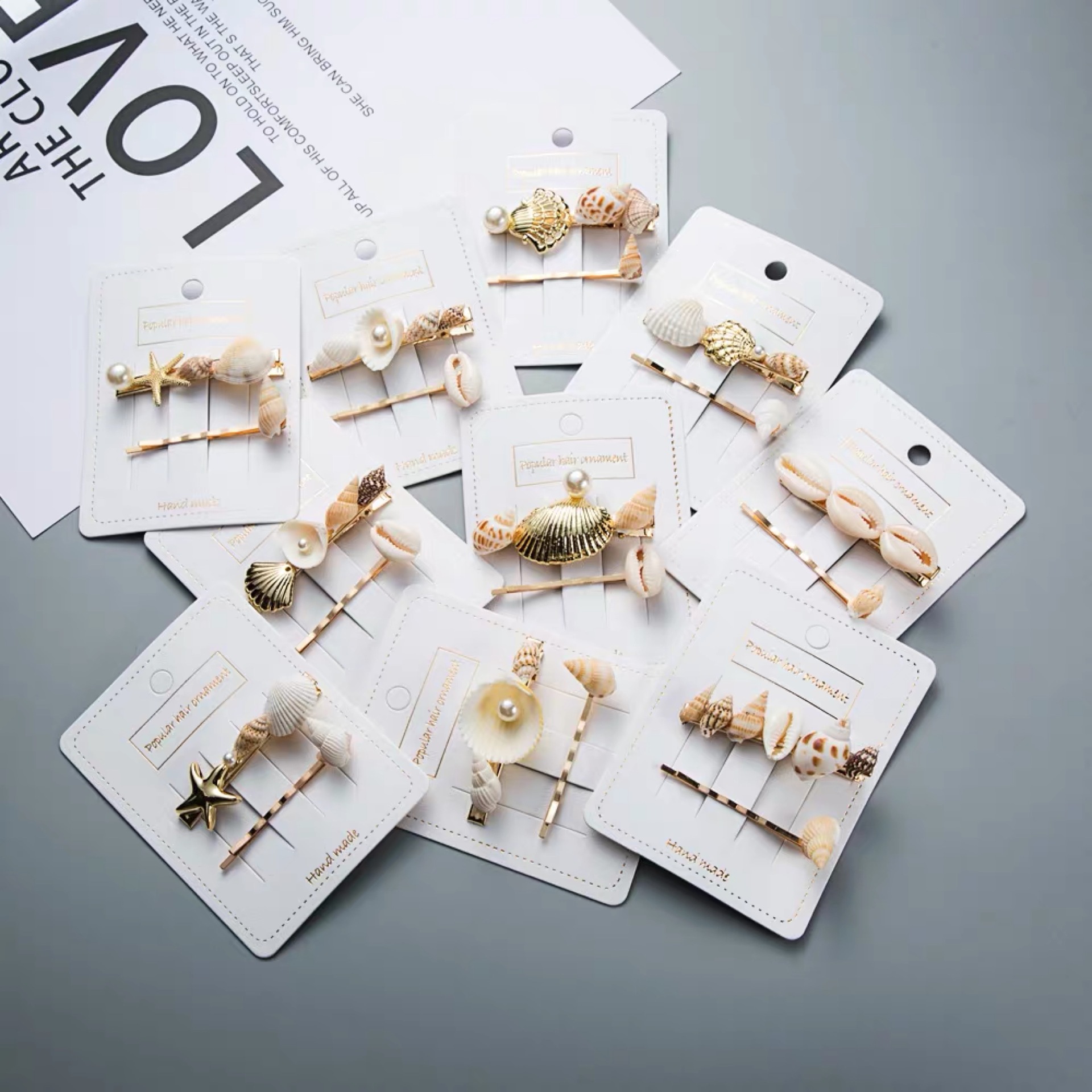 11g Weight Hair Clip Hair Accessories Type 1 Set Quantity Holiday, Travel Occasion Shell Material Shell Pattern All Seasons Season Women's Gender Marine Style Style Marine Style Women's Shell Shell Hair Clip 无