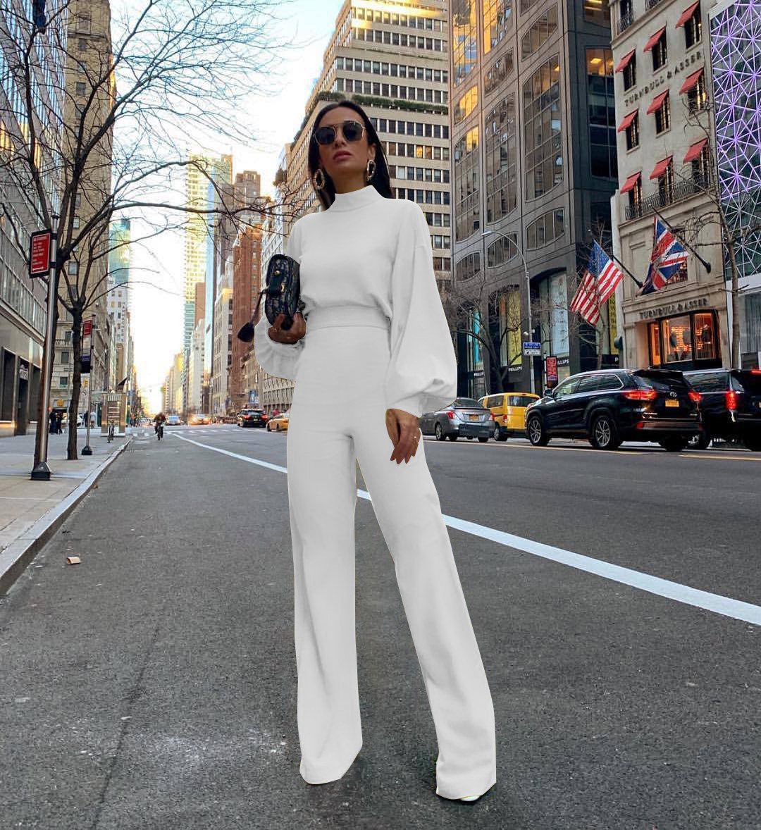 371g Weight Full Length Pants Length Polyester Fabric Type Mid Waist Waist Line Jumpsuits Pants Type Bodysuits Tops Type Daily Occasion Comfort Function Regular Fit Fit Type Solid Color Pattern Spring, Autumn Season Women's Gender Simple Style Style Women's Daily Bodysuits Simple Style Solid Color Full Length Jumpsuits 无