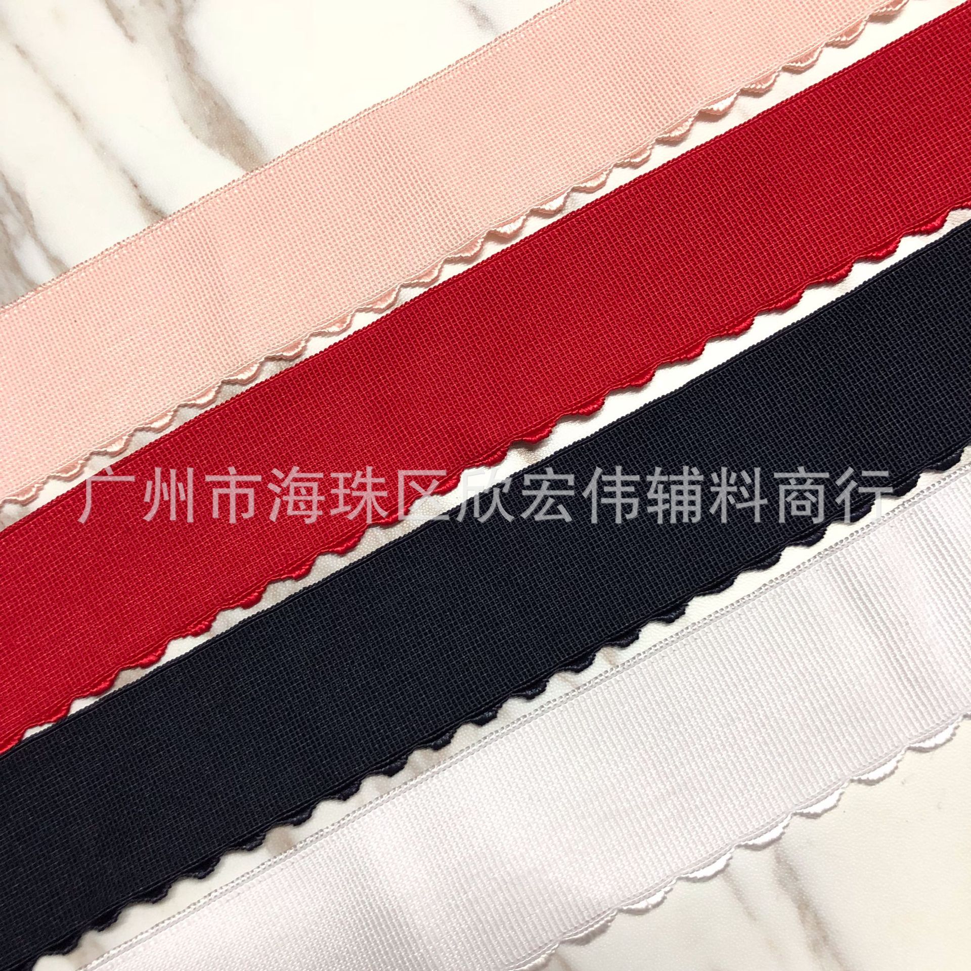 服装辅料4cm凹凸小方格月牙水纹波浪松紧带文胸带裤腰带丈根现货