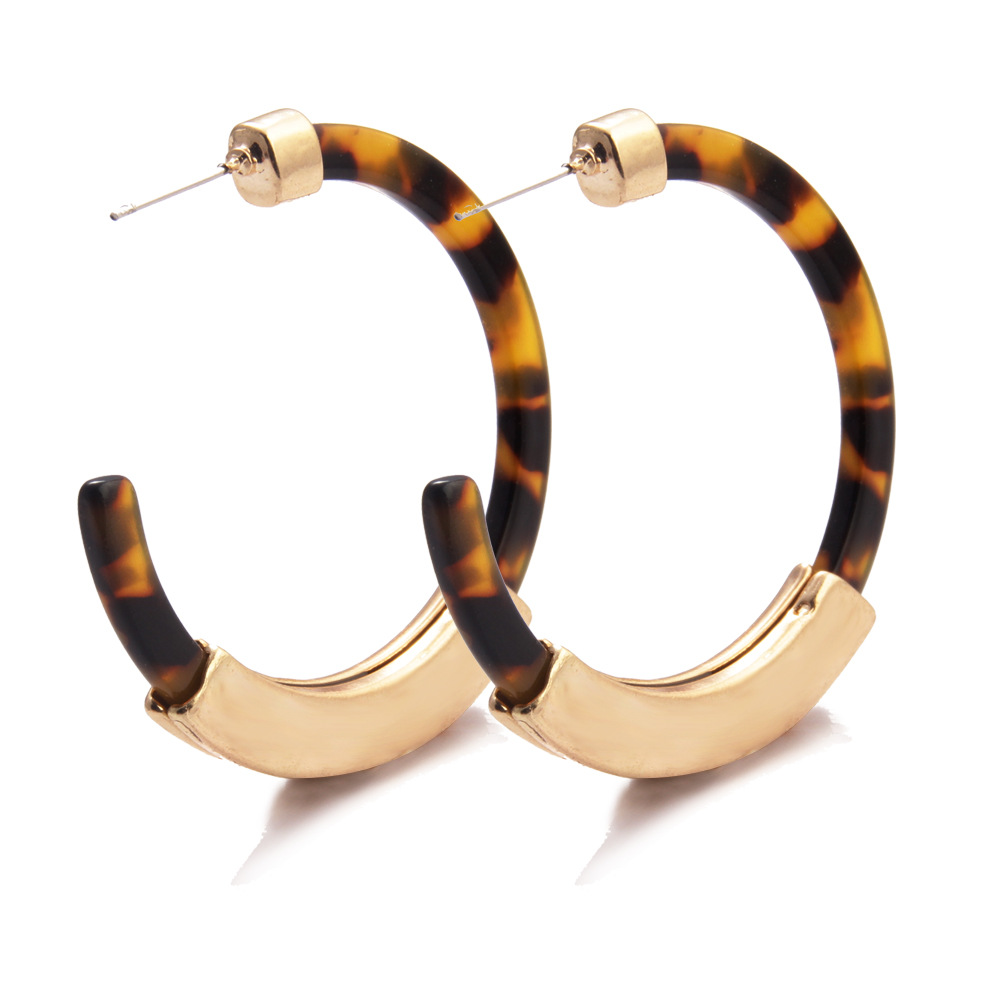 Fashion C-shaped Alloy Acrylic Earrings display picture 3