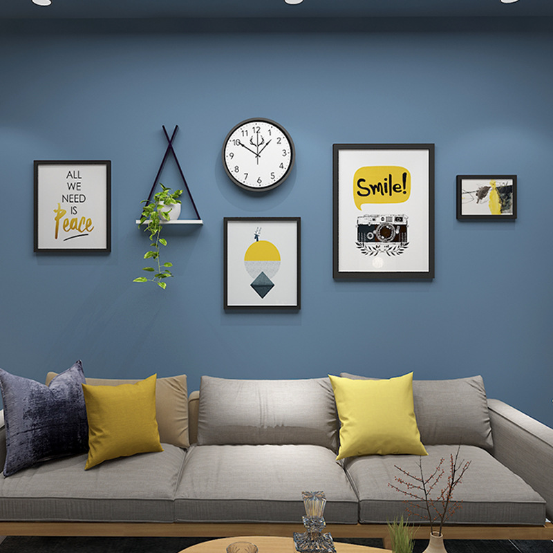 Modern Art Decorative Painting Clock INS Style Hanging Painting Solid Wood Frame Combination Restaurant Wall Hanging Rack Jewelry Modern Art Decorative Painting Clock INS Style Hanging Painting Solid Wood Frame Combination Restaurant Wall Hanging Rack Jewelry