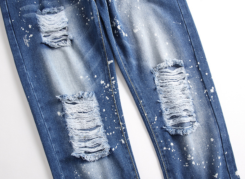 Nouveaux jeans usés pour hommes, jeans droits tendance et décontractés_voghion.com