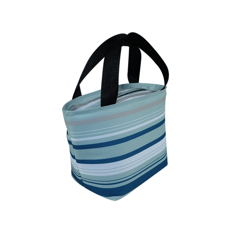 厂家定制牛津布条纹保温袋 牛津布外卖便当饭盒袋野餐包手提袋|ru