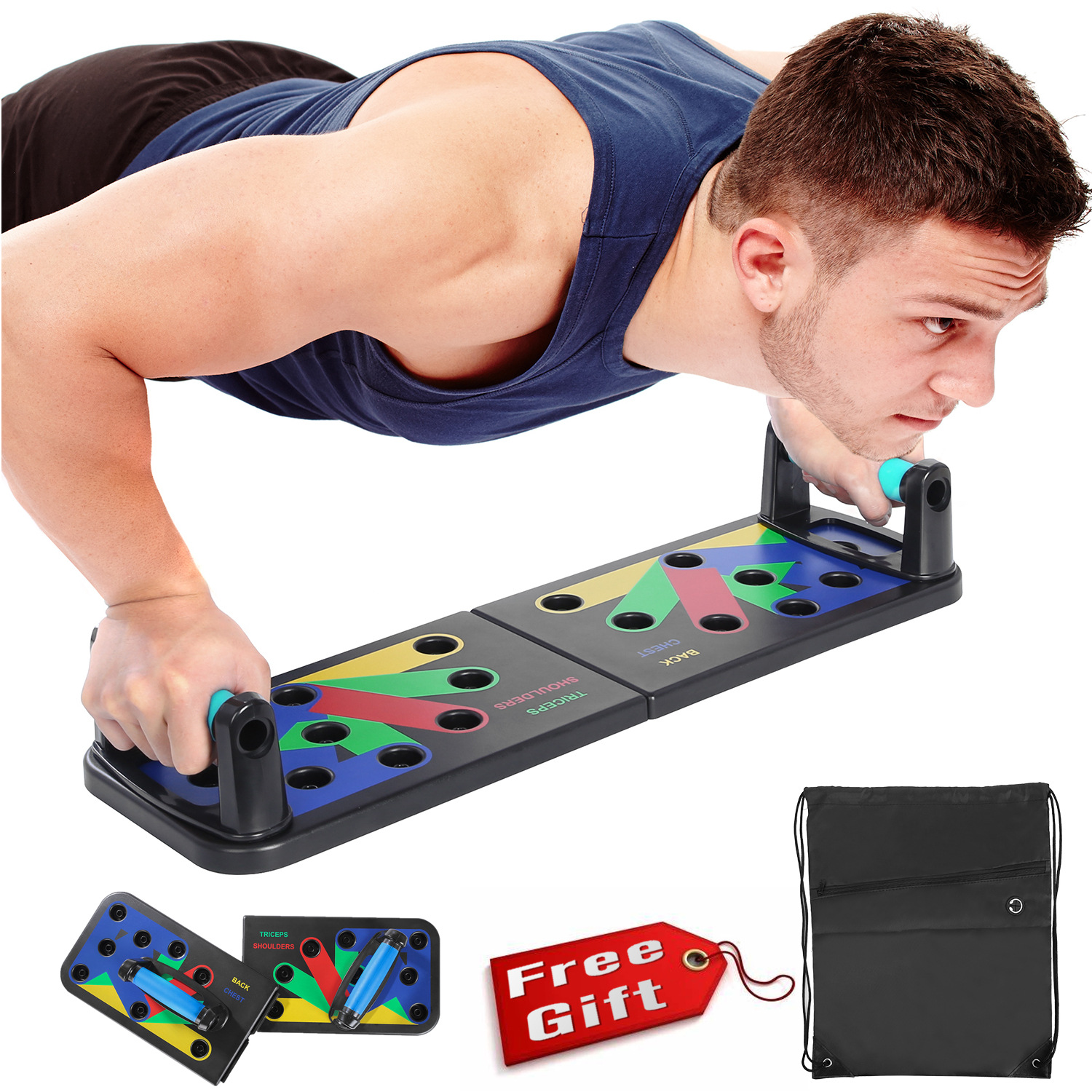 Foldable Multifunctional Twelve Function Fourteen Function Push-up Board Bracket Fitness Equipment Abdominal Muscle Training Board