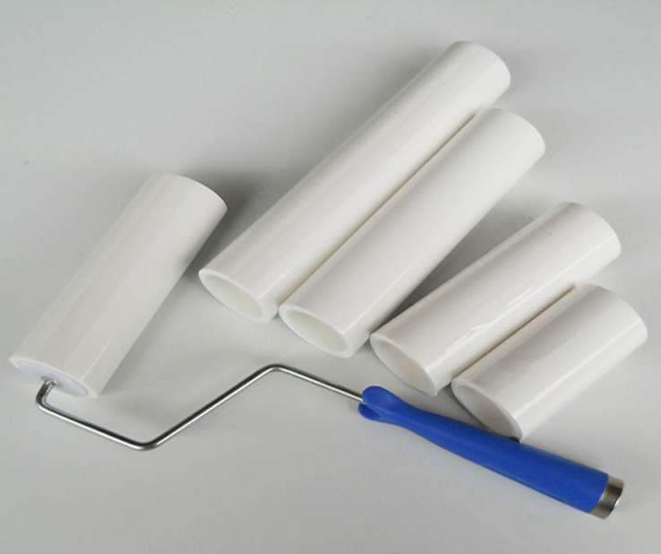 粘尘滚筒4寸6寸8寸10寸12寸可撕白色胶桶清洁滚筒PE除尘滚筒厂家