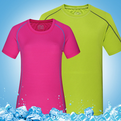 2019夏季新款情侣短袖圆领速干t恤透气休闲健身衣