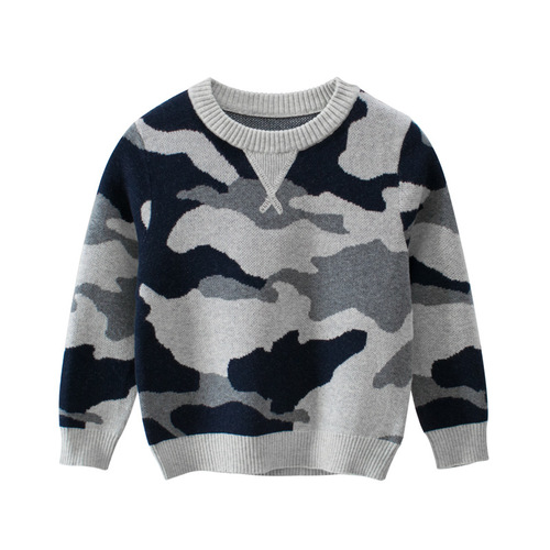 2024 spring new Korean style children's clothing drop shipping children's sweaters camouflage children's tops baby clothes