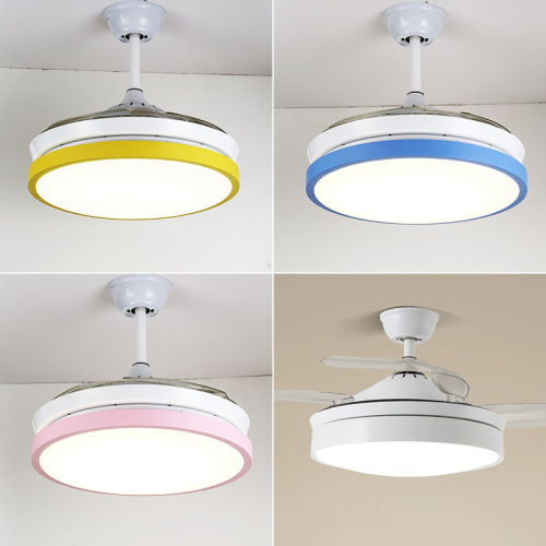 Simple modern invisible fan led chandelier home lighting bedroom remote control living room lamp ceiling fan lamp drop shipping