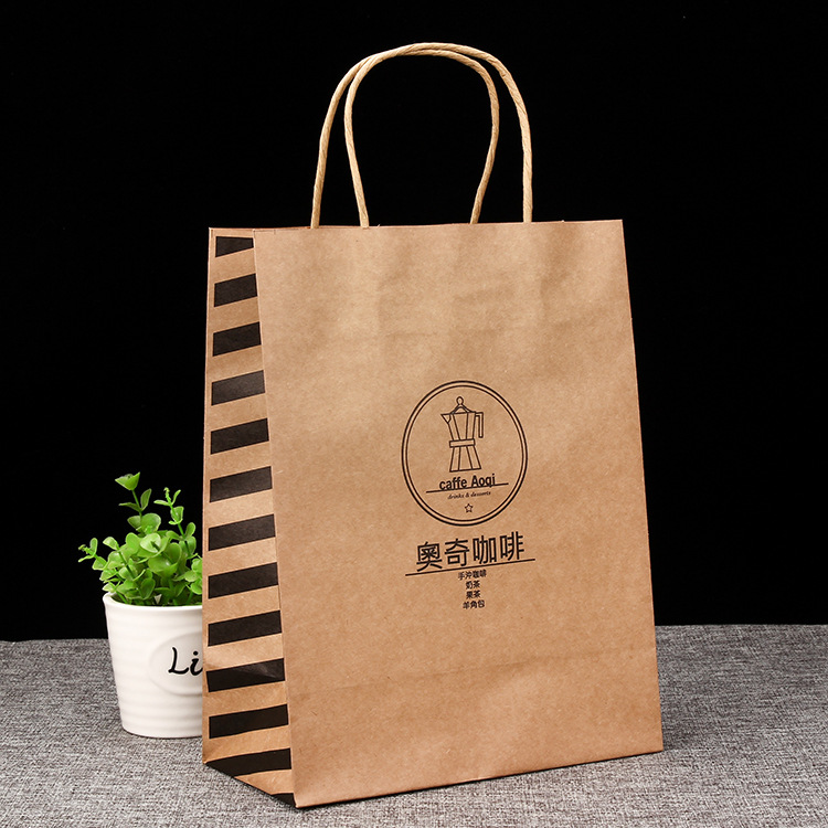 厂家批发小清新牛皮纸礼品袋 手提甜品打包纸袋定制 广告袋