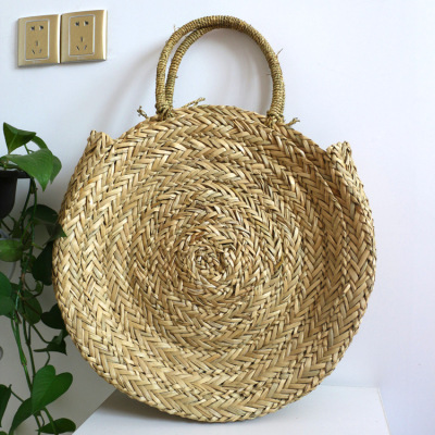 2020 new pattern circular Straw bag Popularity Europe and America Idiot Sandy beach on vacation Female bag manual weave Package plants