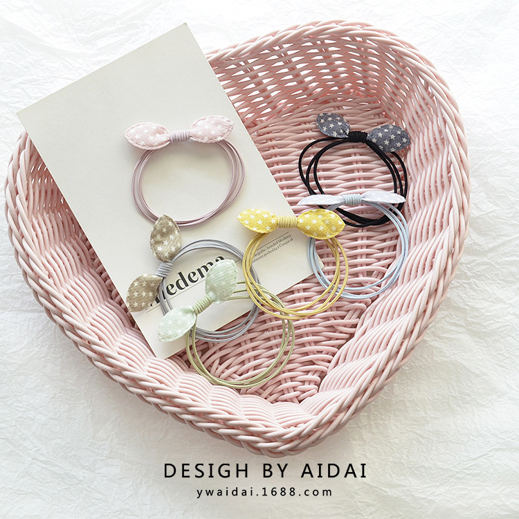 韩版五角星蝴蝶结发绳打结高弹力发圈马尾辫皮筋小清新头绳发饰品