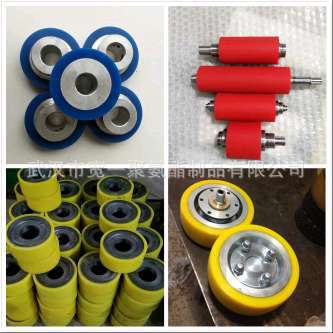 供应陕西西安、咸阳非标设备用胶轮包胶加工，滚轮包胶加工