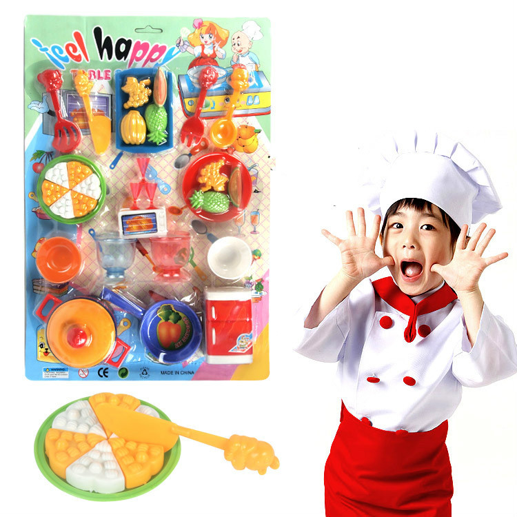 厂家直销吊板片装过家家餐具玩具厨房套装  仿真厨具厨师角色扮演|ru