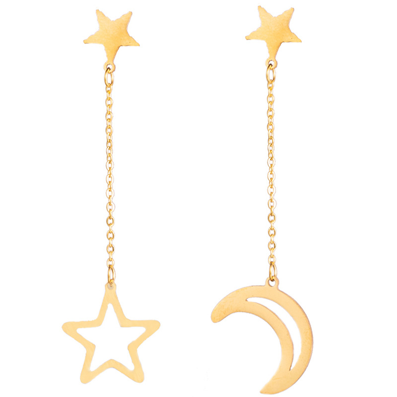 Fashion Moon Star Tassel Drop Water Earrings display picture 5