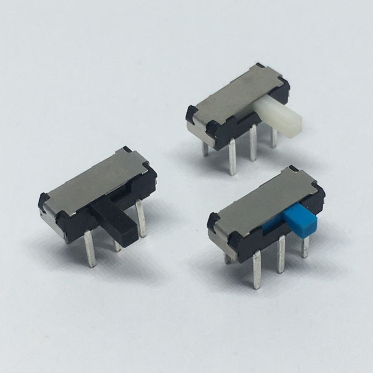 高品质6脚卧式拨动开关 两档六脚小拨动开关 2档插件小拨动开关