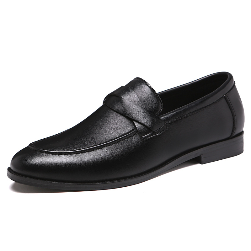 Young small leather shoes slip-on men's shoes casual shoes_voghion.com