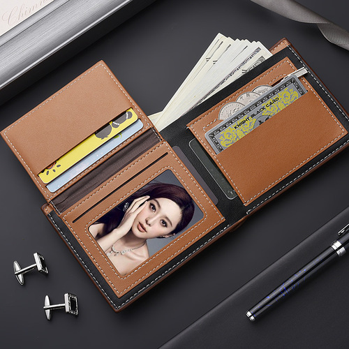 DEABOLAR new short wallet men's retro money wallet hinge multi-card slot zipper card bag cross-border hot sale