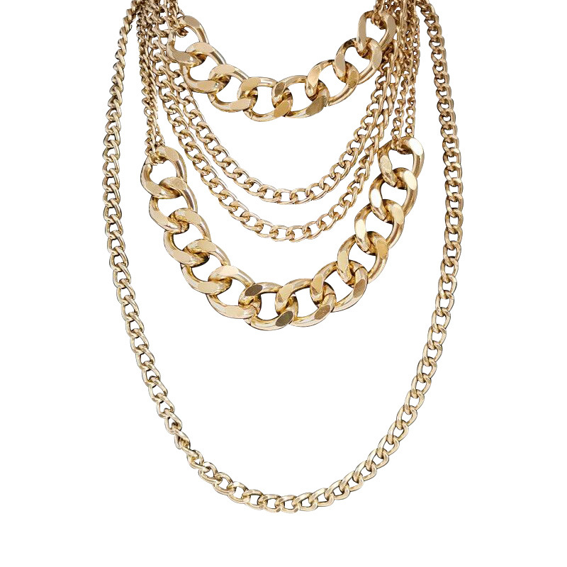 1 Set Quantity Party, Street Occasion Alloy, Aluminum Material Lady Geometric Alloy Aluminum Wholesale Layered Necklaces