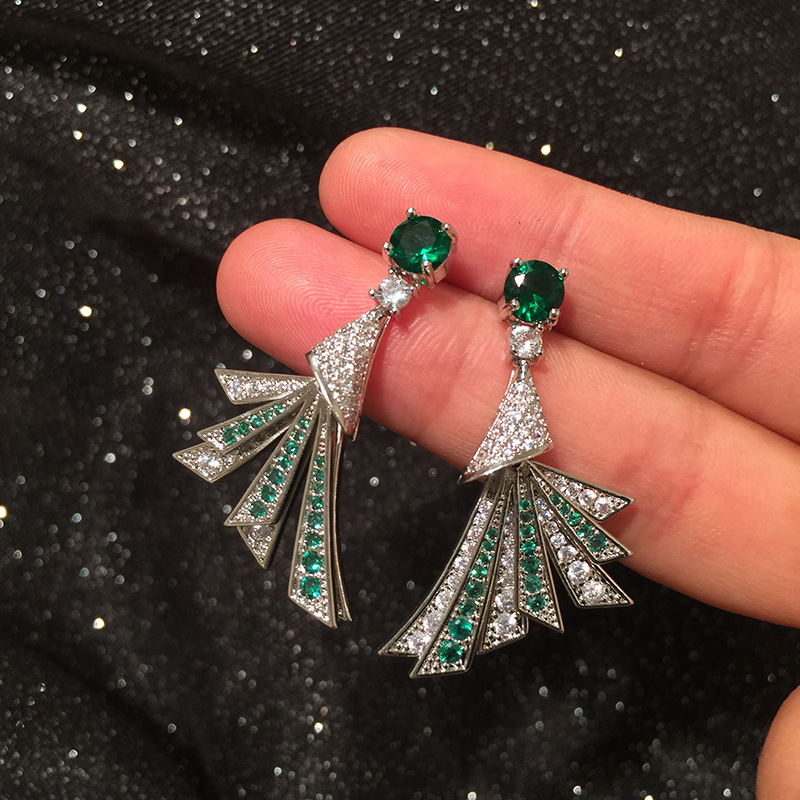 Scalloped Earrings Set With Zircon S925 Silver Earrings display picture 4