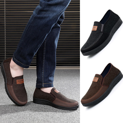 老北京布鞋男士春秋中老年软底防滑单鞋爸爸鞋一脚蹬休闲男鞋批发