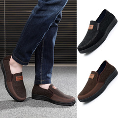 老北京布鞋男士春秋中老年軟底防滑單鞋爸爸鞋一腳蹬休閒男鞋批發