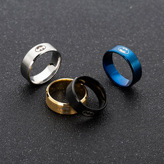 Alibaba.com Fashion Accessories Laser Engraved Bat Men's Stainless Steel Ring Yiwu Cross-border Small Accessory Wholesale