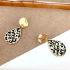 Demi-season straw nail sequins handmade, woven metal universal earrings, wholesale