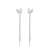 Silver needle, swan, fashionable metal earrings from pearl, silver 925 sample