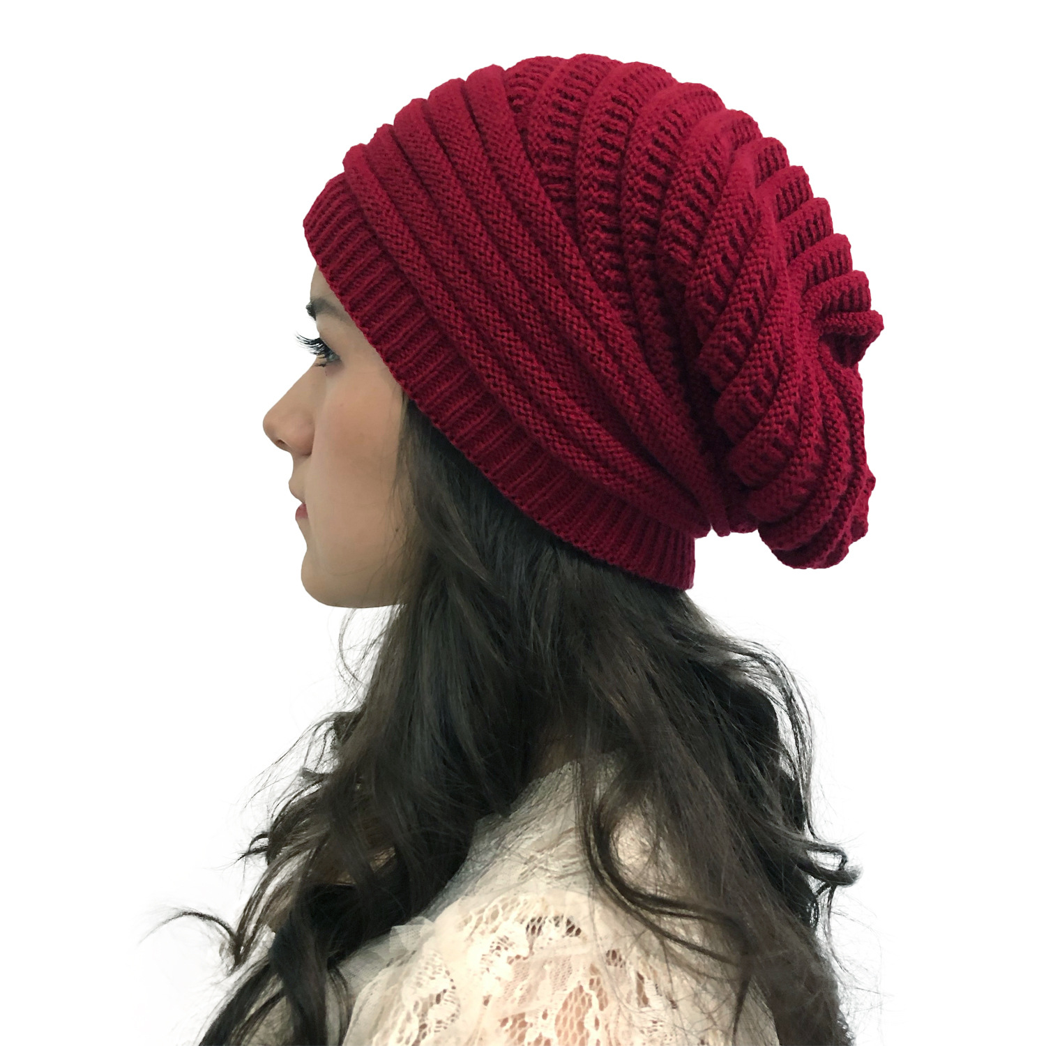 Mujeres Moda Raya Sin Alero Gorro De Lana display picture 10