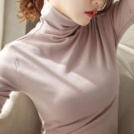 高领打底衫女2019秋冬新款女装修身内搭体恤长袖t恤女上衣潮