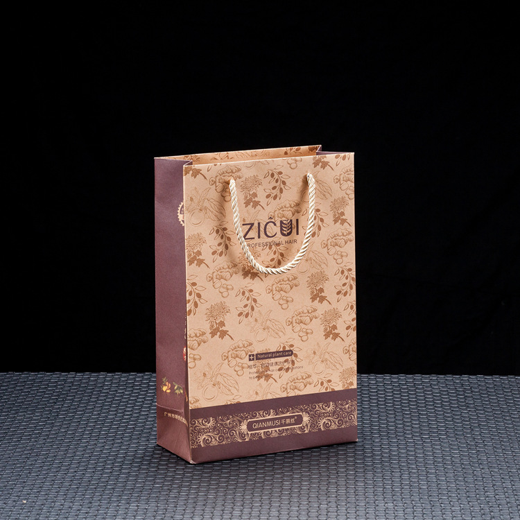 厂家手提纸袋私人定制服装购物手拎袋批发高档方底牛皮纸手提袋