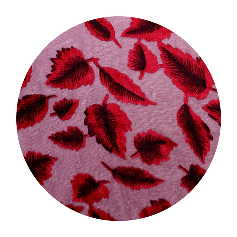 定先 Velvet Clothing Accessories Crafts Packaging Wedding Background Burnt Hawthorn Red Leaves Factory Direct Sales