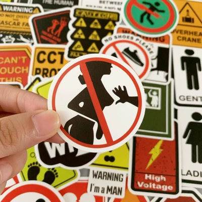 50 warning signs graffiti Body sticker