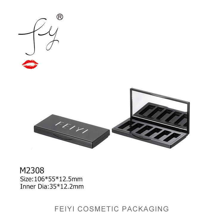 黑色矩形带镜子 薄利多销 眼影盒 眼影包材 M2308