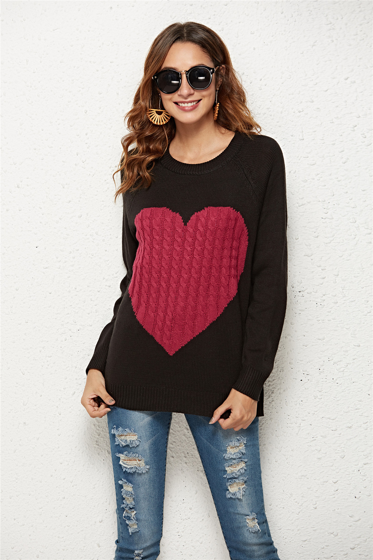 Women's Sweater Long Sleeve Sweaters & Cardigans Hollow Out Fashion Heart Shape display picture 1