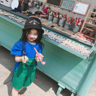 儿童背带裤2019夏季新款韩版宝宝洋气背带短裤女童可调节百搭裤子|ms