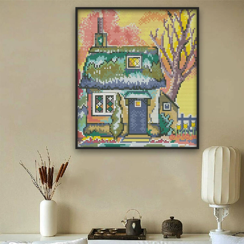 Новая 2019 cross-stitching stroke cabin watercai watercolor полный рисунок вышивка спальня узор Daquan декоративная живопись