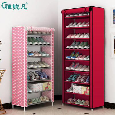 雅銳凡新款簡易鞋櫃無紡布鞋架防塵鞋架加厚加高組合收納櫃特價