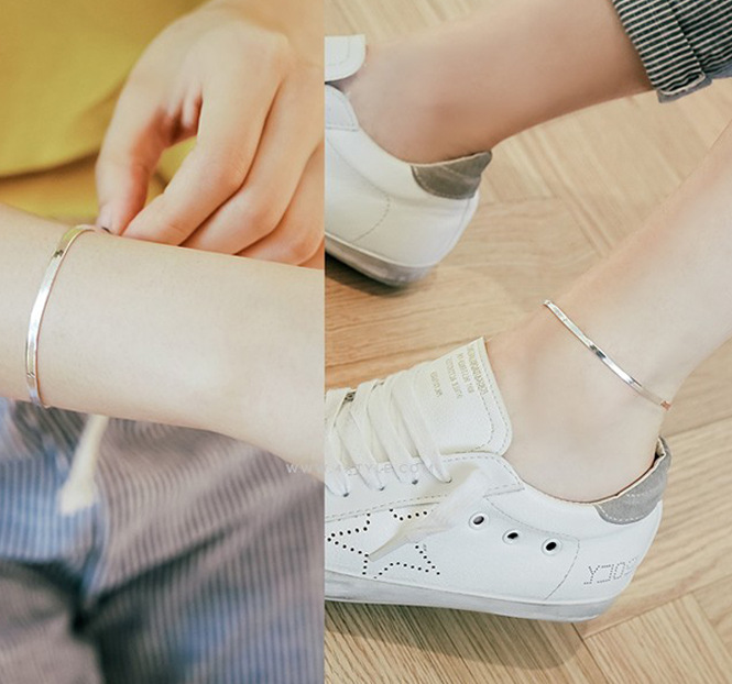 S925 plata esterlina hueso de serpiente tobillera Femenina Japonesa y coreana personalidad simple nicho diseño estudiante Mori tobillo cadena
